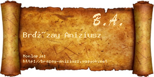 Brázay Aniziusz névjegykártya